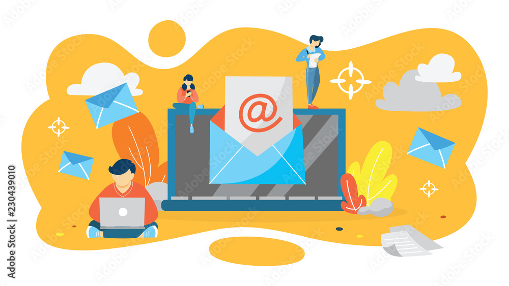 Spam mail concept. Idea of incoming email message with advertising Spam mail concept. Idea of incoming email message with advertising