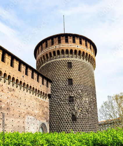 Sforza Castle (Castello Sforzesco) is a castle in Milan, Italy photo