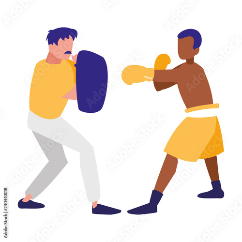 boxer and sparring training avatars characters © djvstock