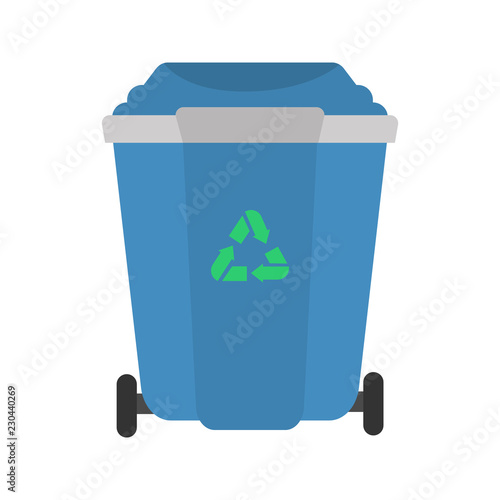 Street trash tank color vector icon. Flat design