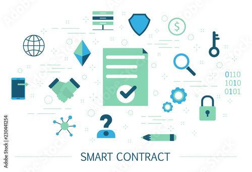 Smart contract concept. Idea of digital agreement and business deal