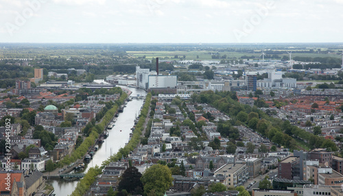 Leeuwarden, the Netherlands, september 1, 2018 - Aerial view over Leeuwarden, the Capital of Culture 2018, the Netherlands on september 1, 2018. © michaklootwijk