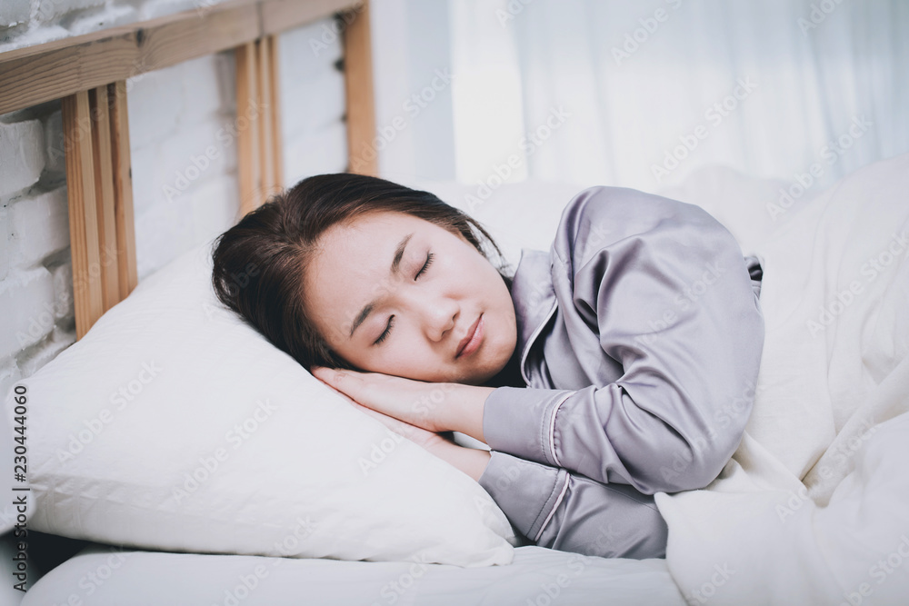 Beautiful Attractive Asian woman sleep and sweet dream on bed in bedroom in the morning,Healthcare Concept Beautiful Attractive Asian woman sleep and sweet dream on bed in bedroom in the morning,Healthcare Concept