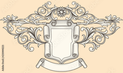 Vintage ornate decorative insignia