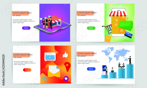 set of infographic elements, landing pages