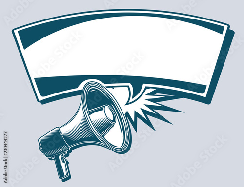 Megaphone with speech bubble
