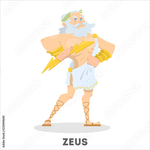 Zeus ancient greek god with a thunder