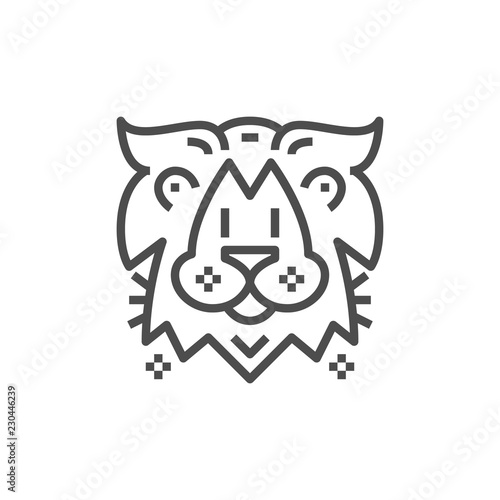 Simple astrology icon. Premium horoscope symbol.Zodiac vector illustrations. Line leo sign.