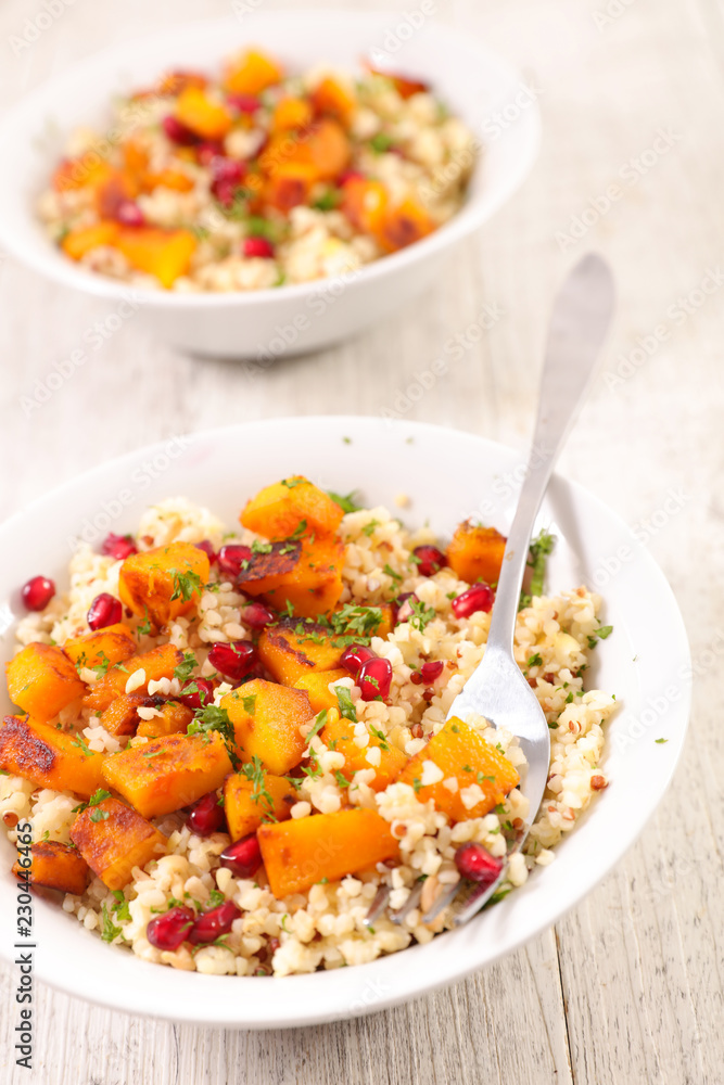 quinoa salad with pumpkin and pomegranate quinoa salad with pumpkin and pomegranate