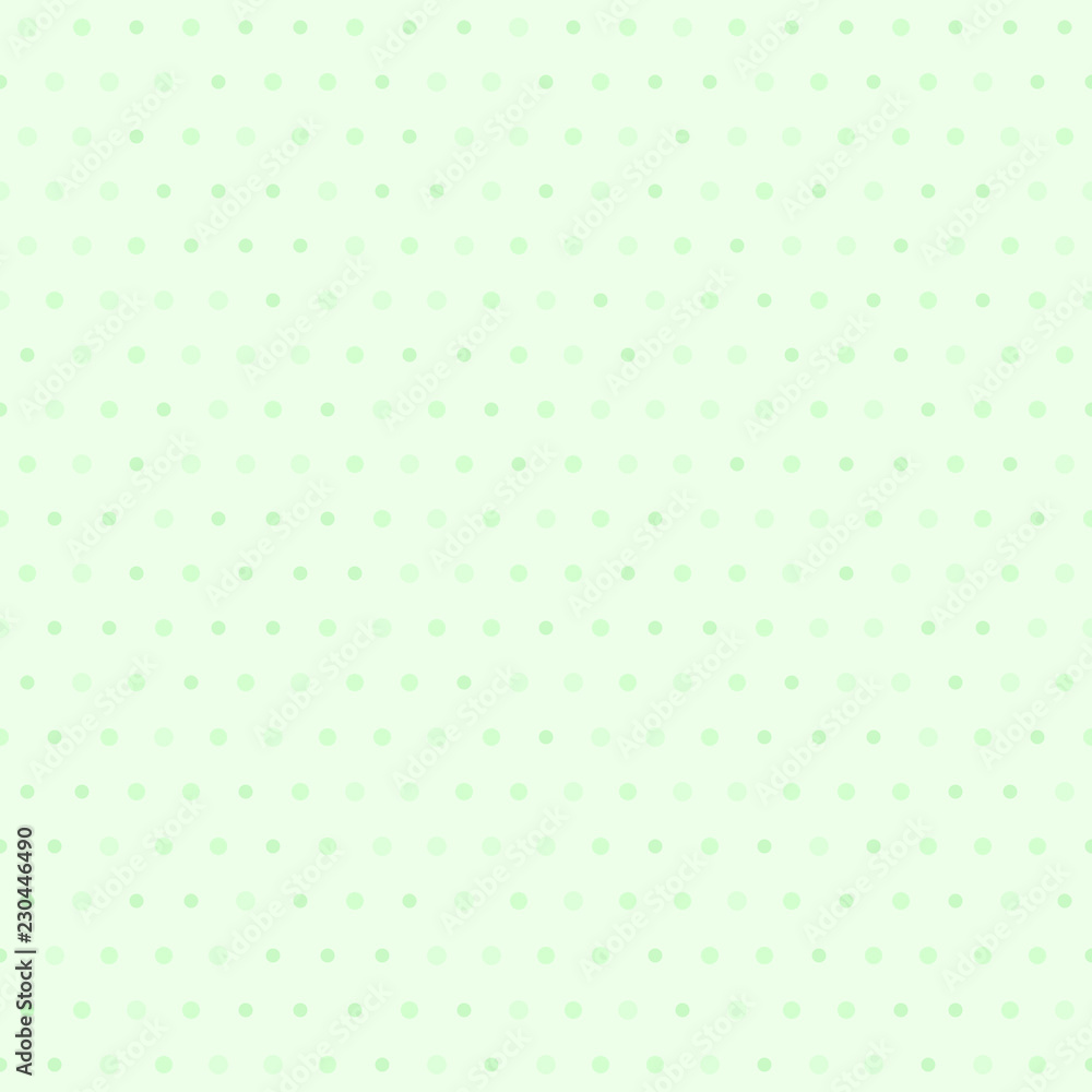 Green polka dot pattern. Seamless vector