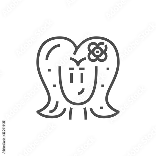Simple astrology icon. Premium horoscope symbol.Zodiac vector illustrations. Line virgo sign.