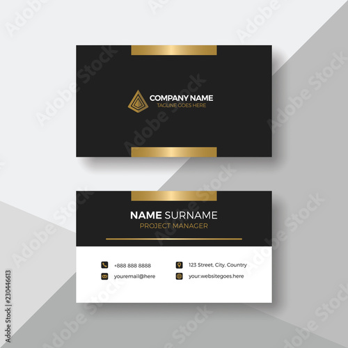 Business card with gold details
