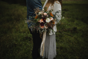 harvest bouquet of fall flowers