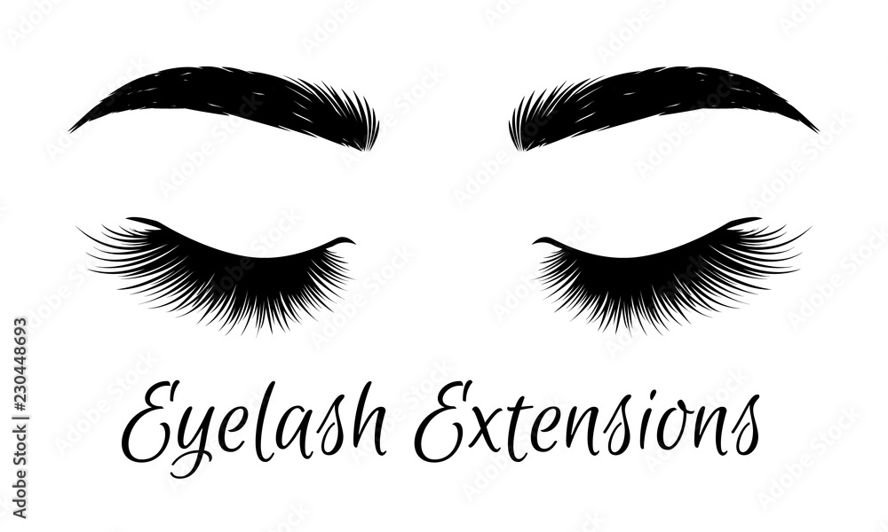 Black lashes. Woman eyes with long eyelashes, vector illustration ...