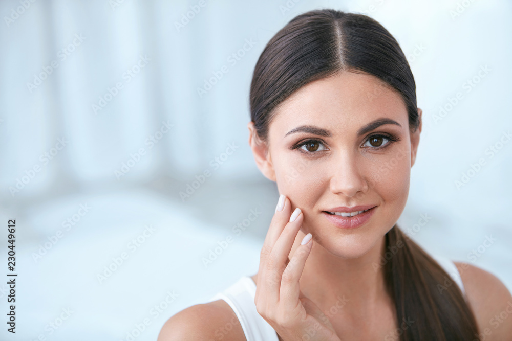 Natural Beauty. Woman With Beautiful Face, Soft Healthy Skin Natural Beauty. Woman With Beautiful Face, Soft Healthy Skin