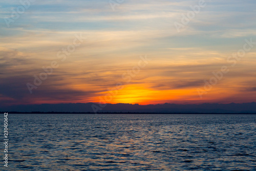 Beautiful twilight sky after sunset at the sea © wannasak