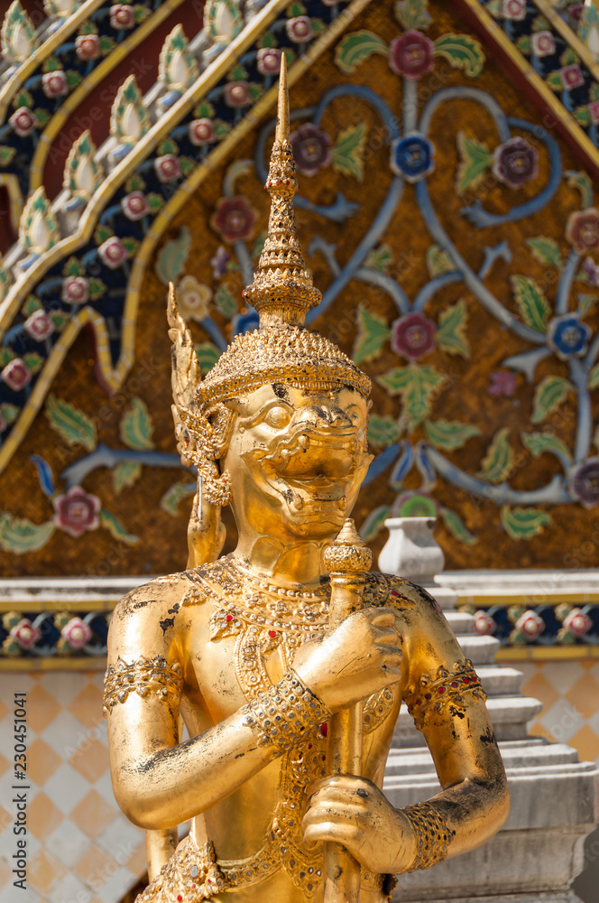 Statue in the Grand Palace of Bangkok, kingdom of Thailand. South East Asia.