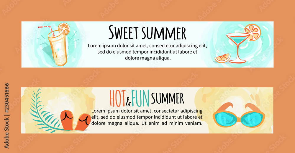Sweet Hot Fun Summer Banners Set with Accessories