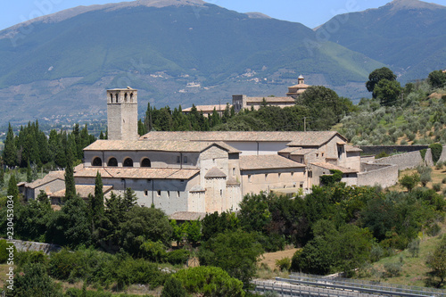 View of San Ponziano Abbey Spoleto, Umbria, Italy photo