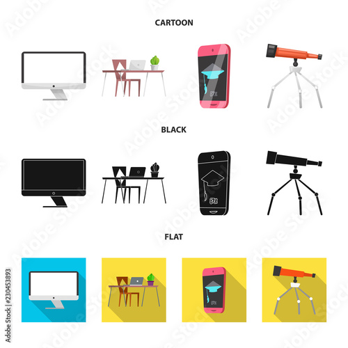 Isolated object of education and learning icon. Set of education and school stock symbol for web.