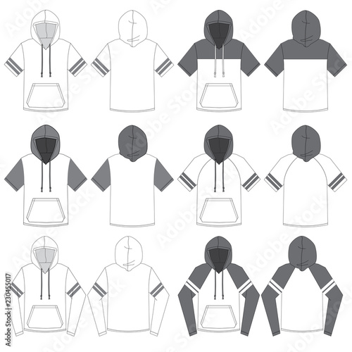 Vector template for Men's Atheltic style Hoodies