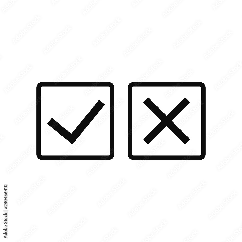 check mark cross icon vector illustration eps10. check mark cross icon vector illustration eps10.