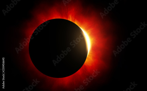 Sun corona simulation, 3d render