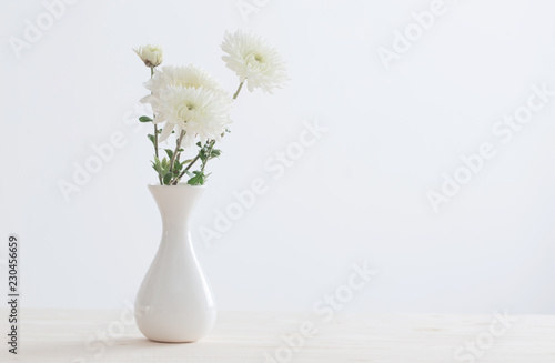 Wallpaper Mural chrysanthemum in white vase Torontodigital.ca