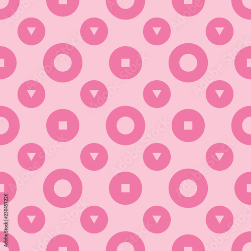 Geometric seamless pattern. Circles and triangles
