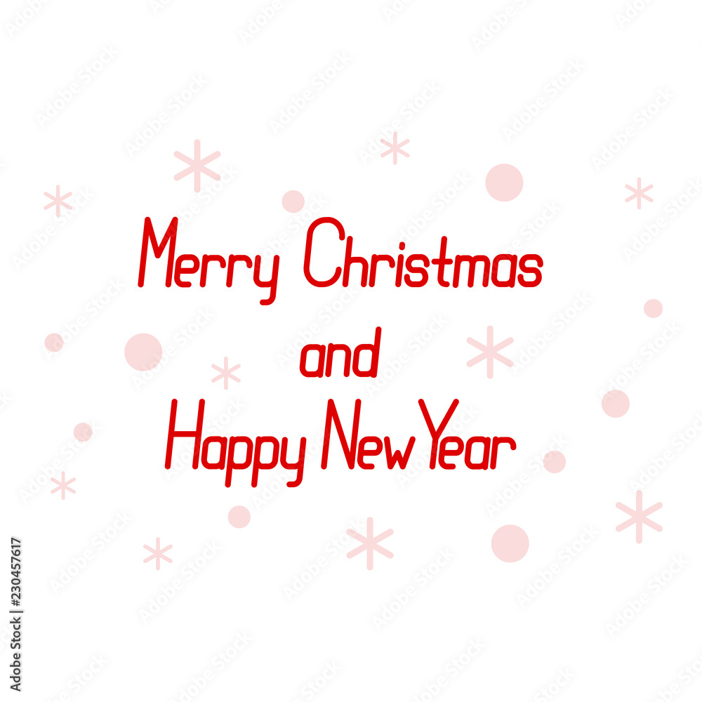 Merry Christmas and 2017 Happy New Year text. Vector illustration eps10.