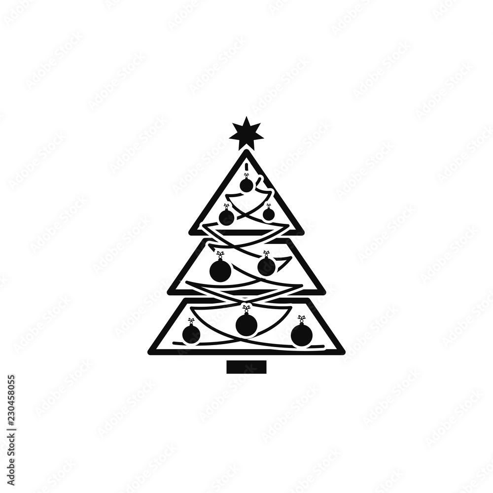 Christmas tree icon vector illustration eps10. Isolated badge for website or app - stock infographics Christmas tree icon vector illustration eps10. Isolated badge for website or app - stock infographics