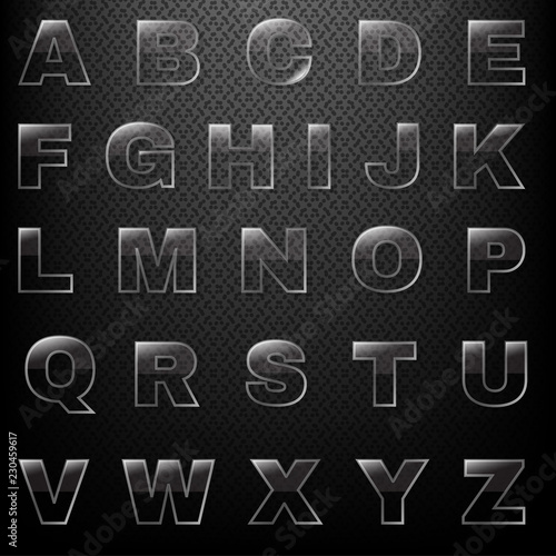 Glass Font And Black Background