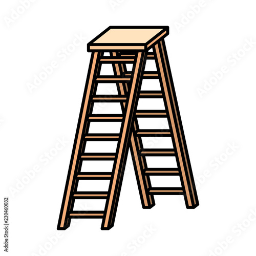 wooden stair isolated icon