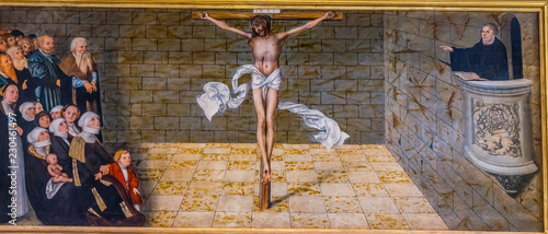 Fotografie Luther Christ Altarpiece Mary's City Church Wittenberg Germany