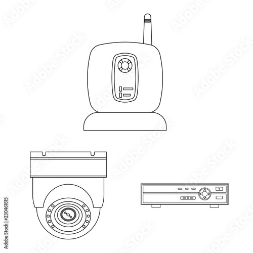 Vector design of office and house sign. Set of office and system stock vector illustration.