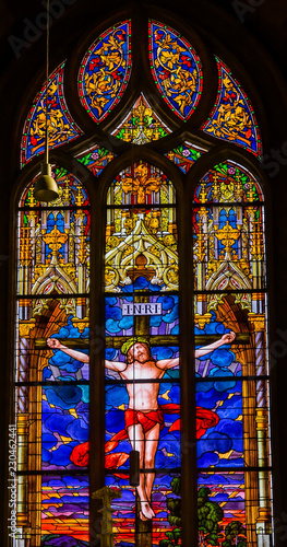 Jesus Crucifixion Stained Glass All Saints Castle Church Wittenberg Germany