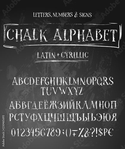 Chalk abc english and russian