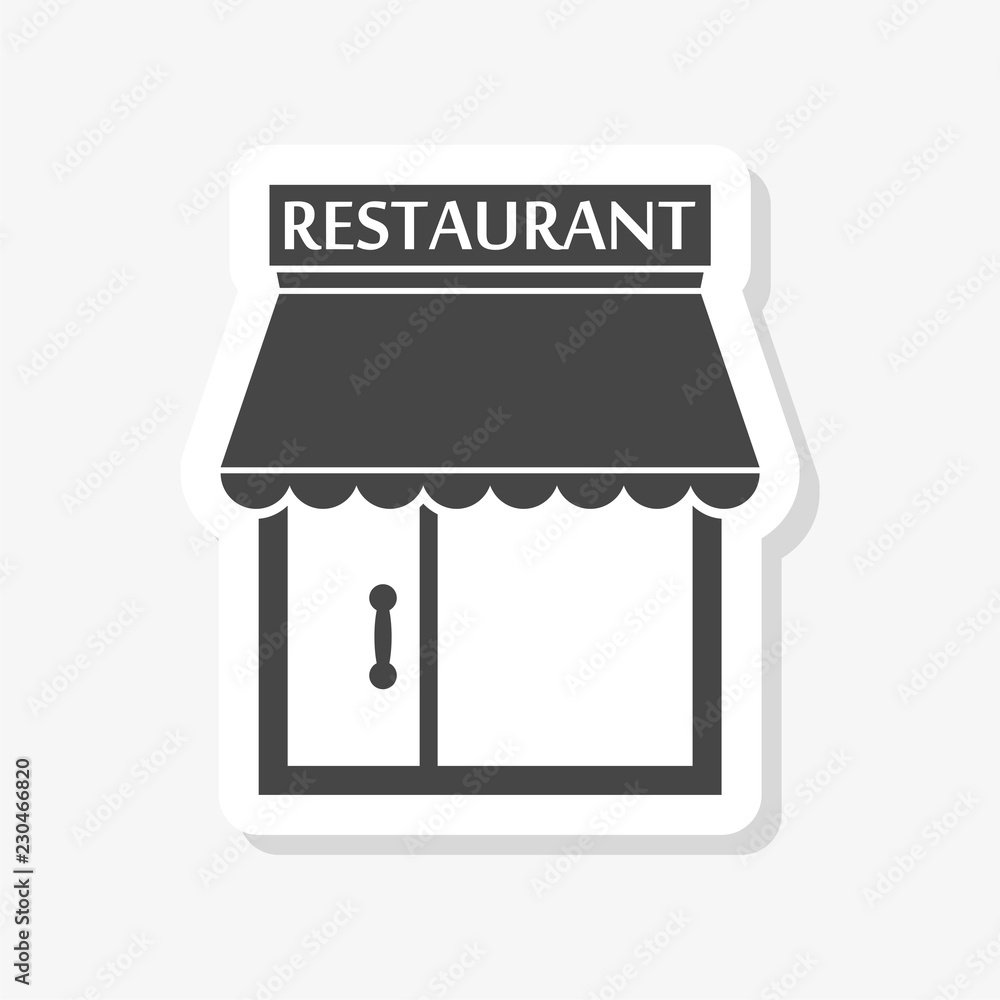Restaurant building sticker, Facade of restaurant Restaurant building sticker, Facade of restaurant