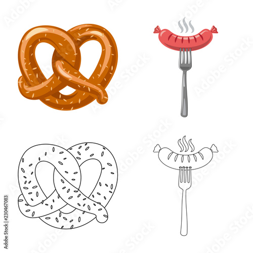 Vector design of pub and bar icon. Set of pub and interior stock symbol for web.