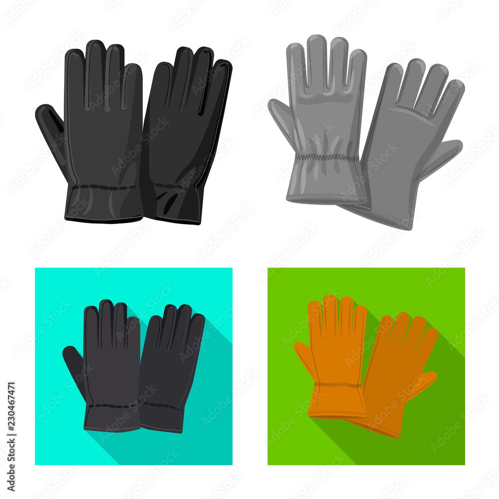 Isolated object of glove and winter icon. Set of glove and equipment stock symbol for web.