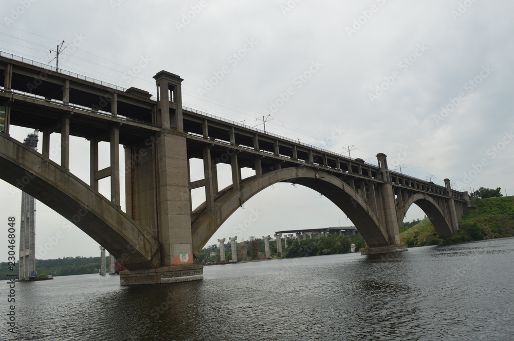 bridge over the river.Dnieper.Hortitsa