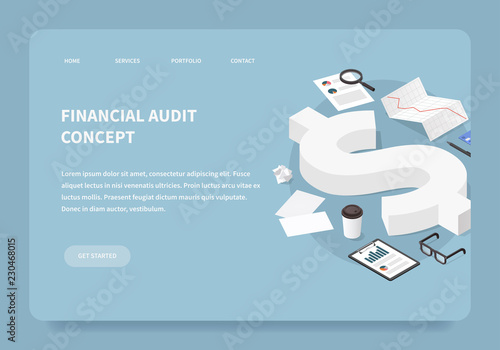 Isometric Financial Landing Page Concept