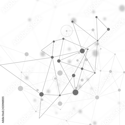 Abstract connecting dots and lines. Connection digital technology background. Vector illustration