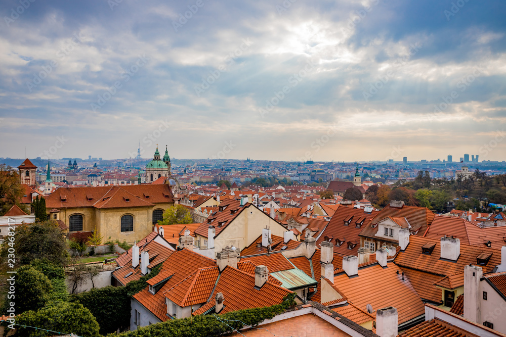 Vue panoramique sur la ville de Prague