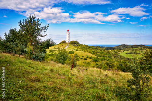 Fototapeta Naklejka Na Ścianę i Meble -  landscape and lighthouse Dornbusch at Hiddensee island, Germany