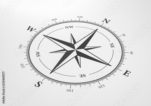 Canvas Print Wind Rose Symbol on White