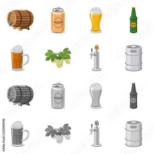 Vector design of pub and bar icon. Collection of pub and interior stock vector illustration.