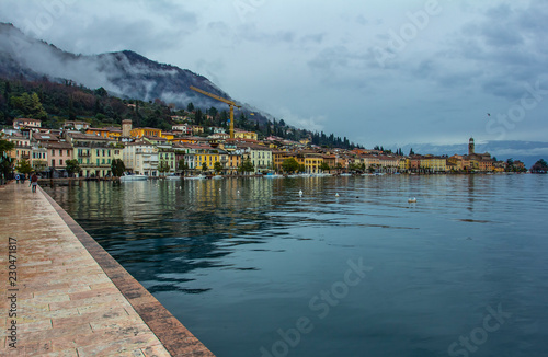 City on the lake. Wonderful city. Wonderful lake in the mountain. City of Bellaggio on Lake Como in Lombardy Italy.  photo