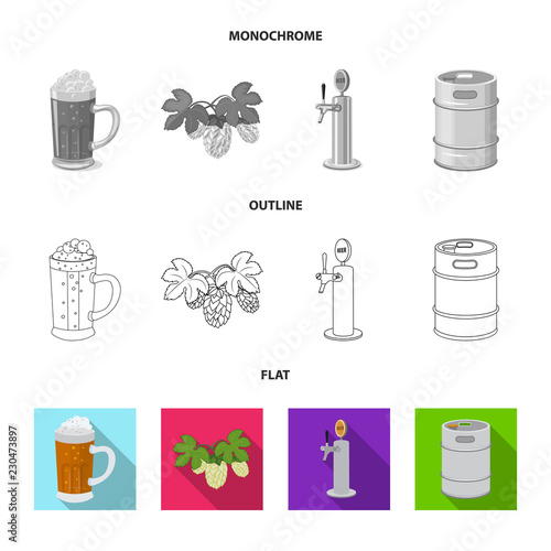 Isolated object of pub and bar icon. Collection of pub and interior stock symbol for web.