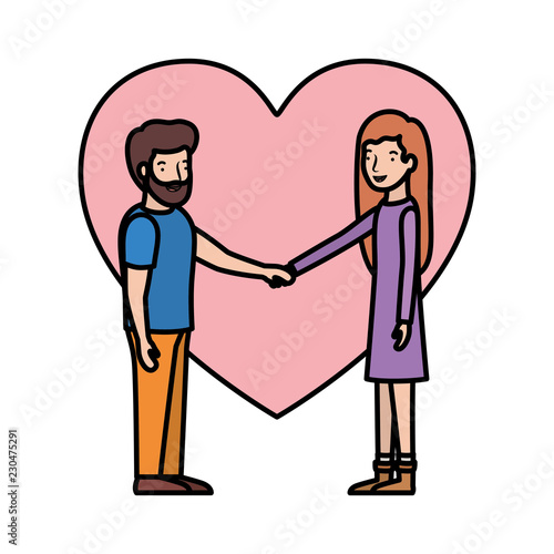 couple with heart love avatar character
